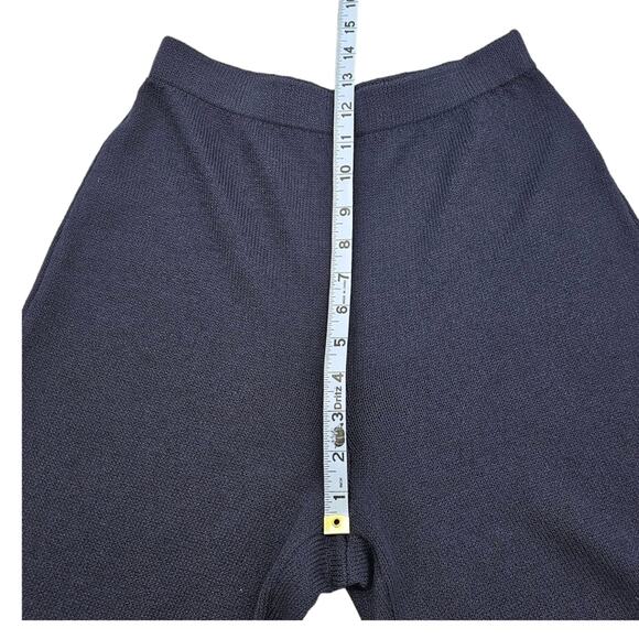 St John Pants Womens Size 2 Santana Knit Blue Pull On Evening Split Wide Leg - Picture 10 of 13